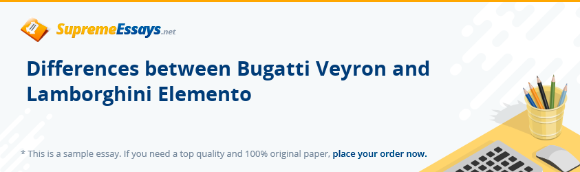 Differences between Bugatti Veyron and Lamborghini Elemento