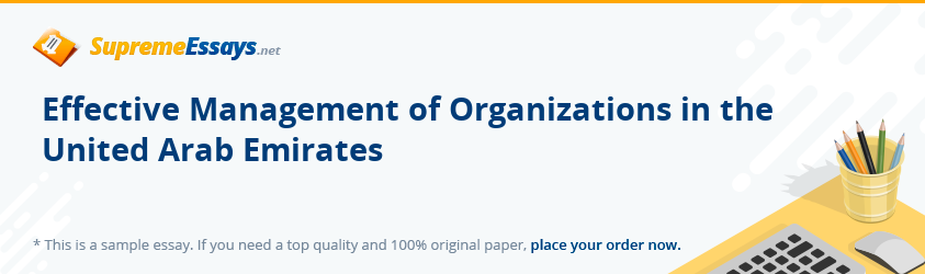 Effective Management of Organizations in the United Arab Emirates