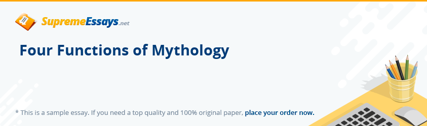 Four Functions of Mythology