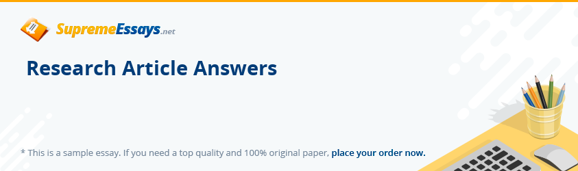 Research Article Answers